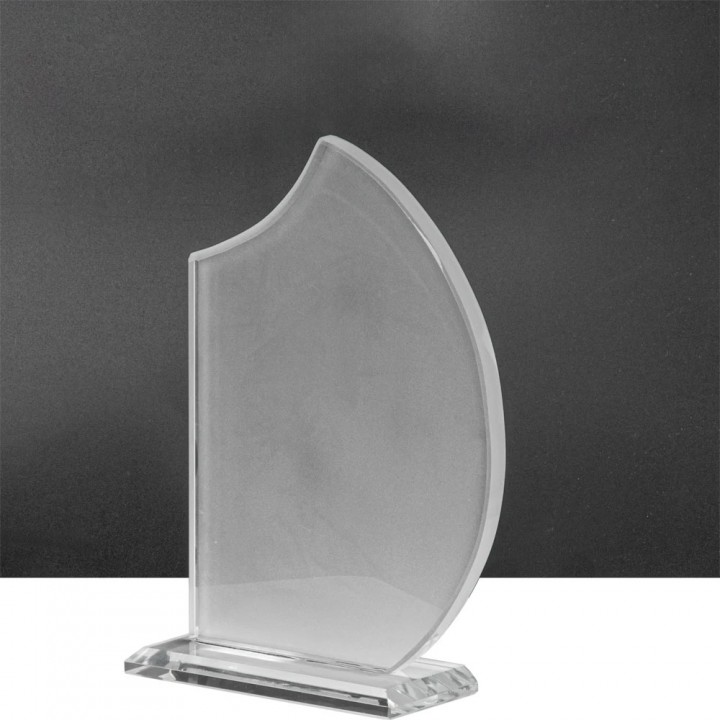 15x20 cm Şeffaf Kavisli Kristal Cam Modern Başarı Plaketi